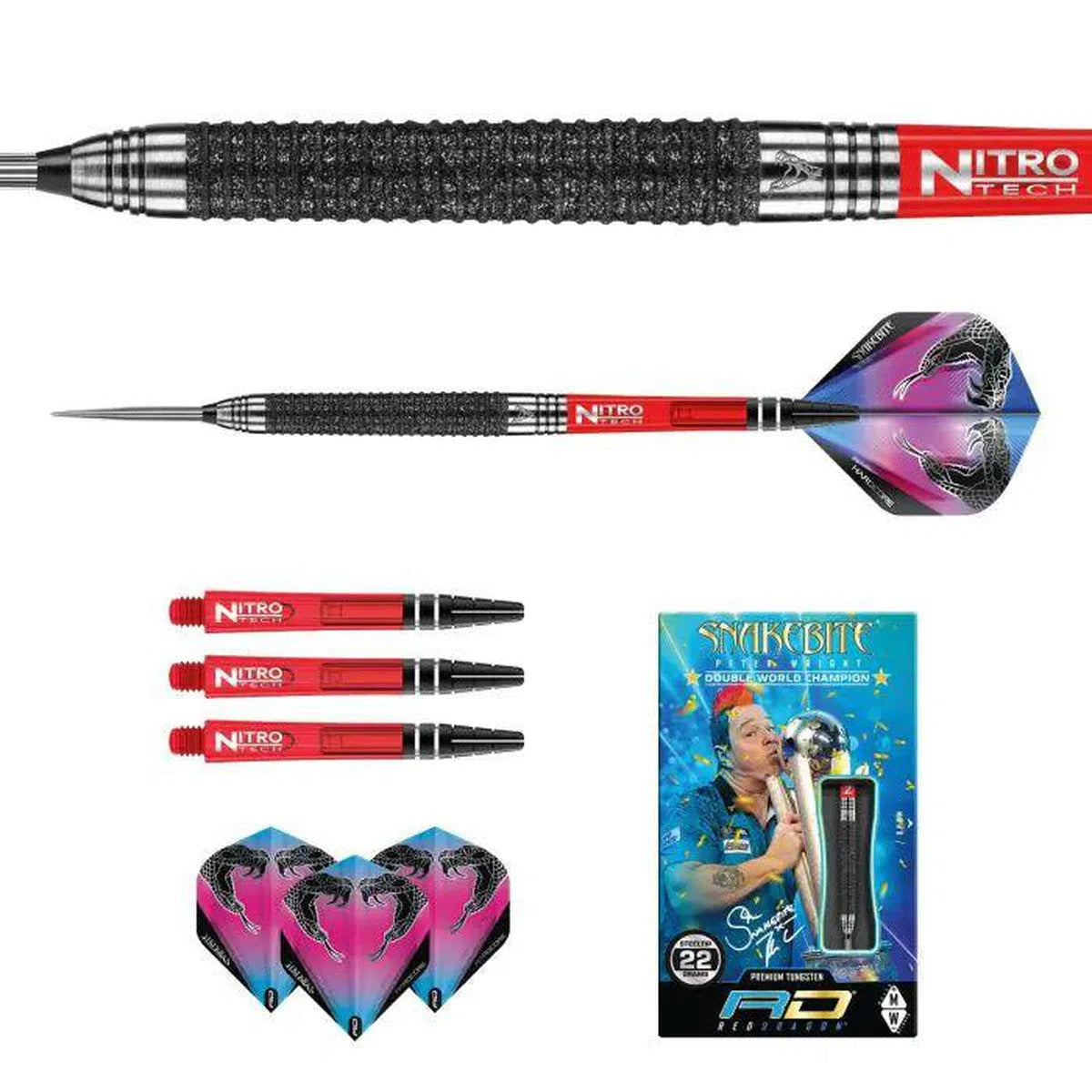Red Dragon Peter Wright Melbourne Masters 90% Tungsten Steel Tip Darts