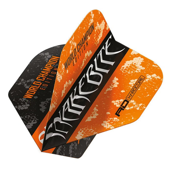 Red Dragon Peter Wright Orange & Black Yin Yang Flights-1-Premier Darts