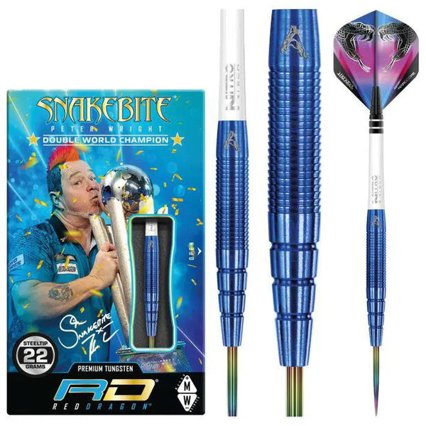 Red Dragon Peter Wright PL15 Blue 90% Tungsten Steel Tip Darts-1-22 GRAM-Premier Darts