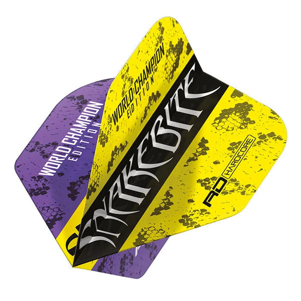 Red Dragon Peter Wright Purple & Yellow Yin Yang Flights-1-Premier Darts
