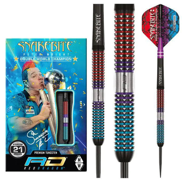 Red Dragon Peter Wright Spirit 90% Tungsten Steel Tip Darts-1-21 GRAM-Premier Darts