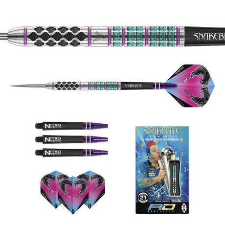 Red Dragon Peter Wright Supa Venom 90% Tungsten Steel Tip Darts