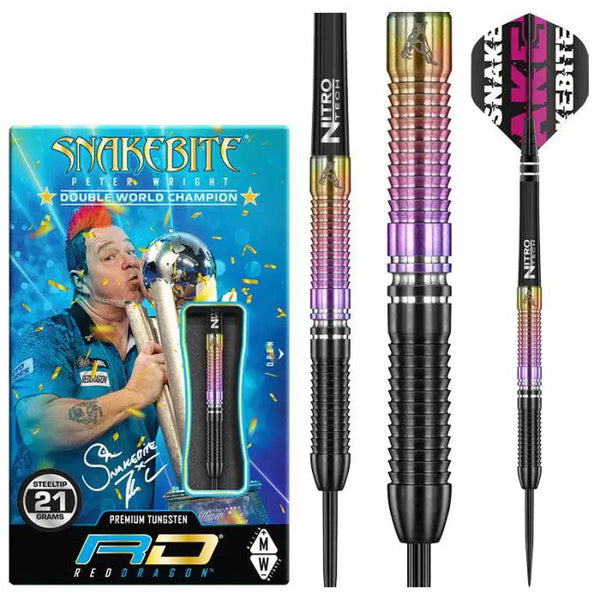 Red Dragon Peter Wright World Champion 2020 SE 90% Tungsten Steel Tip Darts-1-21 GRAM-Premier Darts