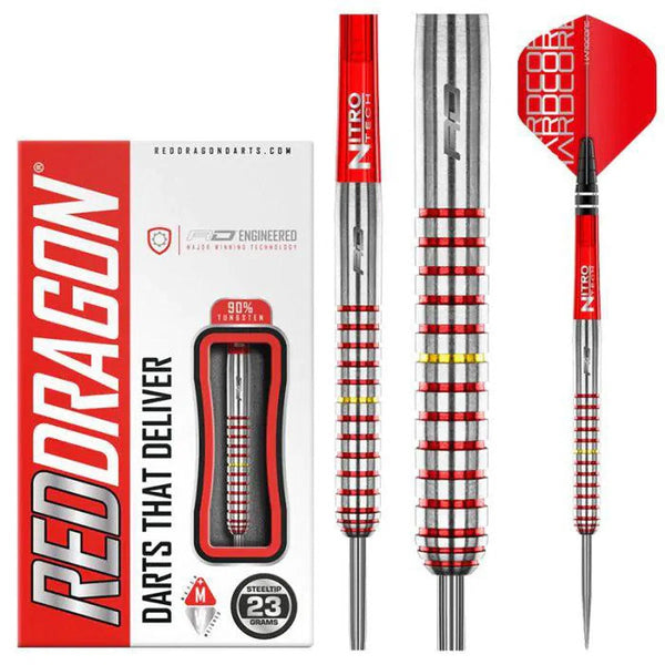 Red Dragon Richie Burnett 90% Tungsten Steel Tip Darts-1-23 GRAM-Premier Darts