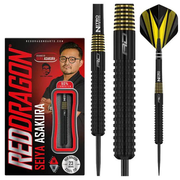 Red Dragon Seiya Asakura 90% Tungsten Steel Tip Darts-1-23 GRAM-Premier Darts