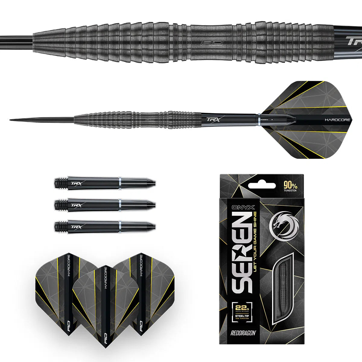 Red Dragon Seren 3 Onyx 90% Tungsten Steel Tip Darts