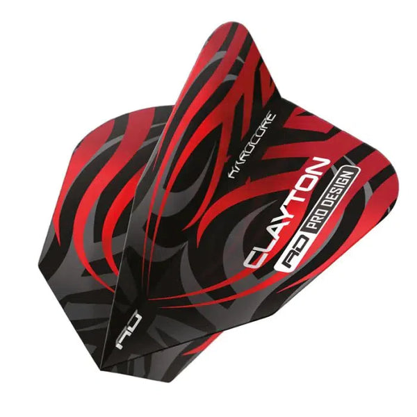 Red Dragon V-Standard Jonny Clayton Black & Red Tribal Flights-1-Premier Darts