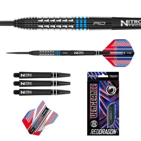 Red Dragon Vengeance Blue 90% Tungsten Steel Tip Darts