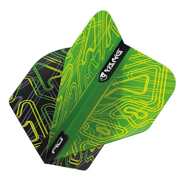 Red Dragon Yin Yang Green & Black Standard Flights-1-Premier Darts