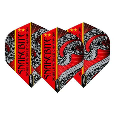 Red Dragon Hardcore Ionic Snakebite Red and Grey Flights