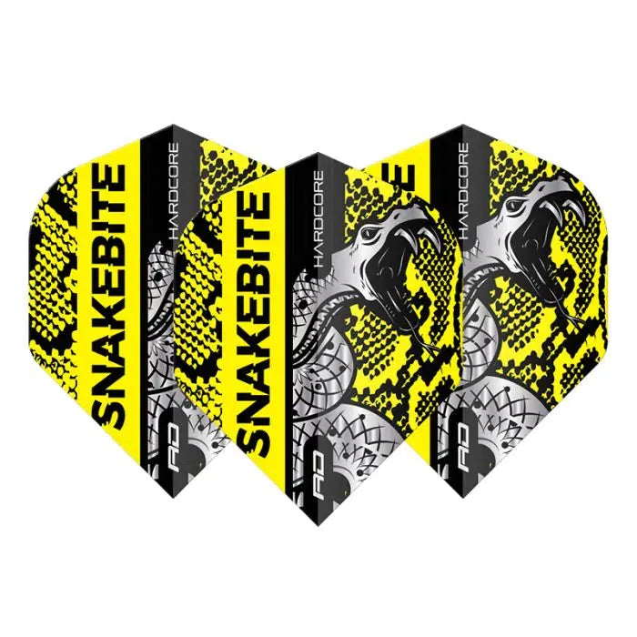 Red Dragon Hardcore Snakebite Coiled Snake Yellow Flights