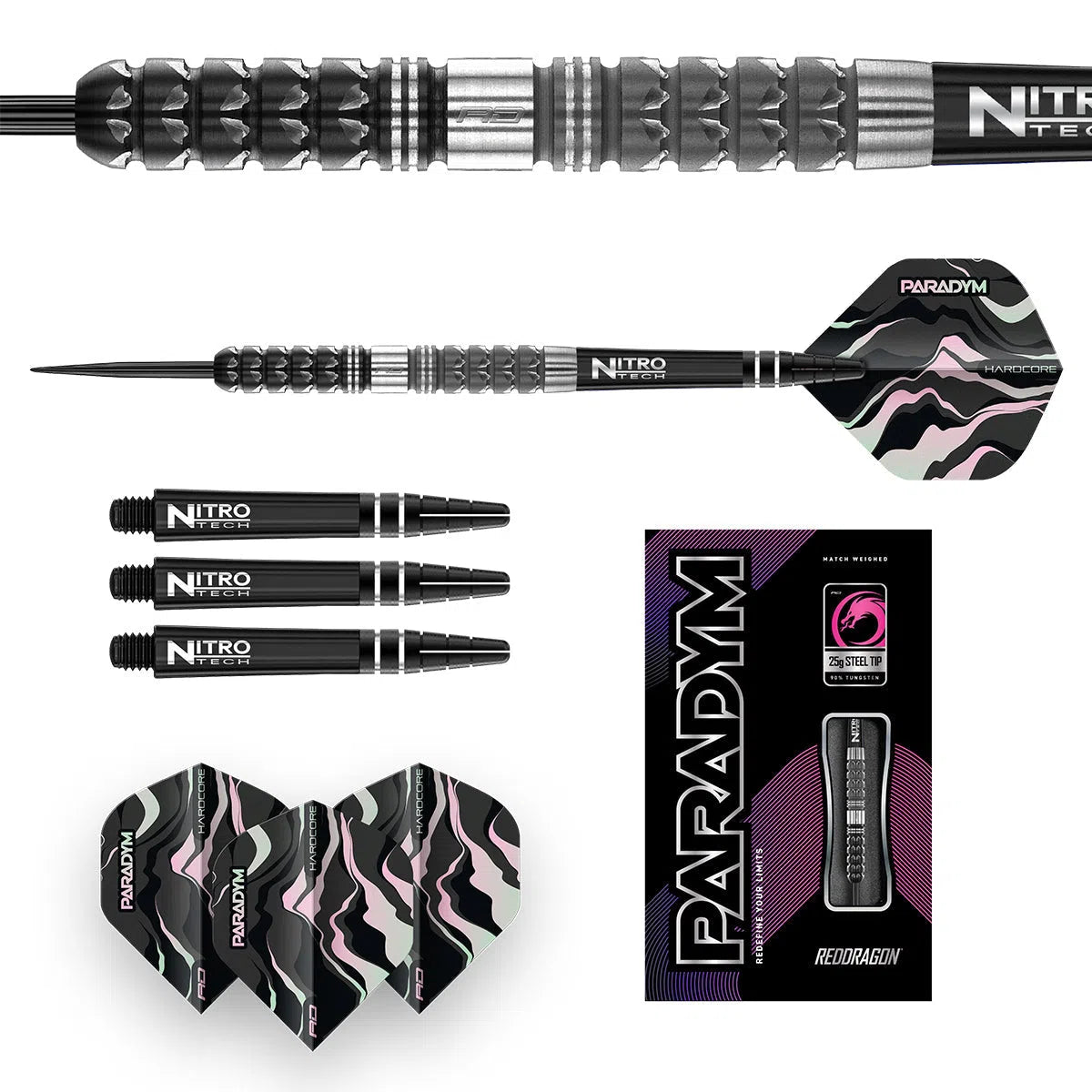 Red Dragon Paradym  Tapered 90% Tungsten Steel Tip Darts