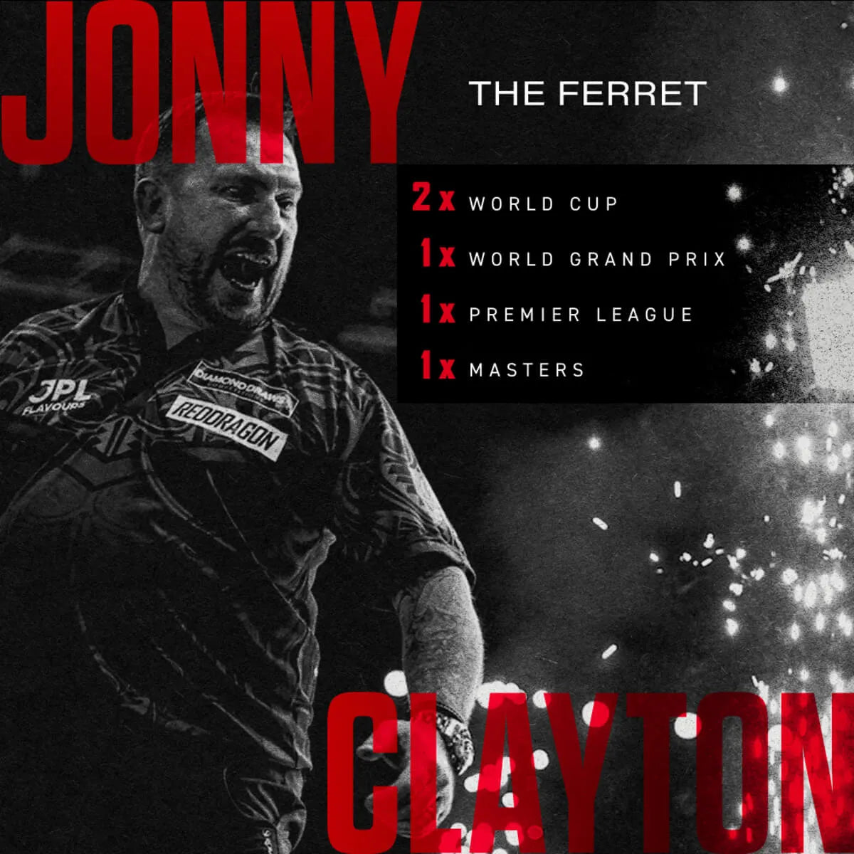 Red Dragon Jonny Clayton Core Brass Steel Tip Darts-6-21 GRAM-Premier Darts