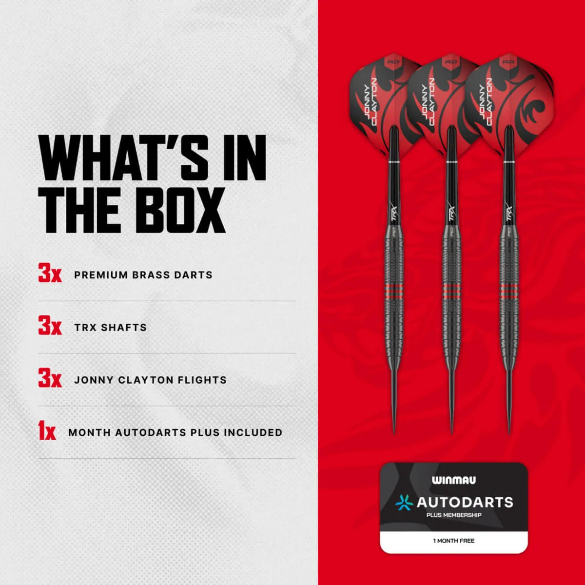 Red Dragon Jonny Clayton Core Brass Steel Tip Darts-8-21 GRAM-Premier Darts