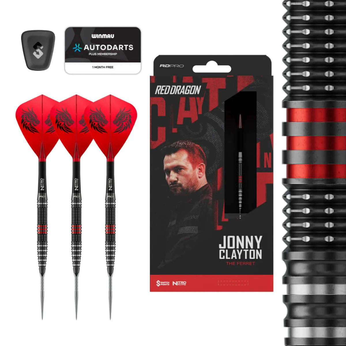 Red Dragon Jonny Clayton RD-PRO SP 90% Tungsten Steel Tip Darts-11-22 GRAM-Premier Darts