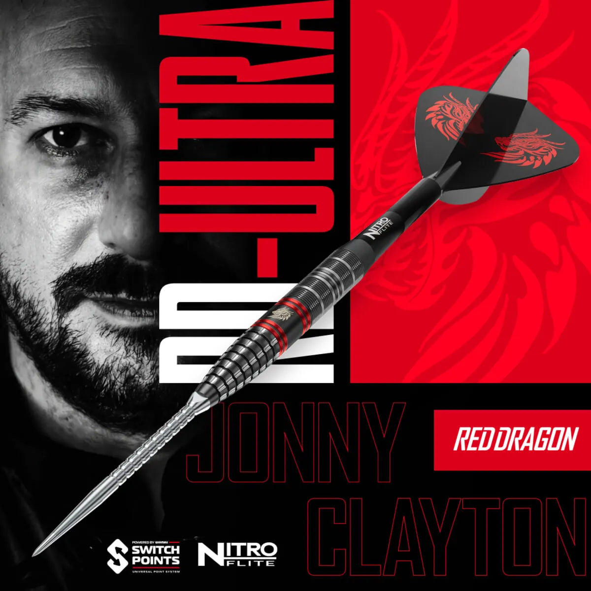 Red Dragon Jonny Clayton RD-ULTRA SP 90% Tungsten Steel Tip Darts-2-22 GRAM-Premier Darts