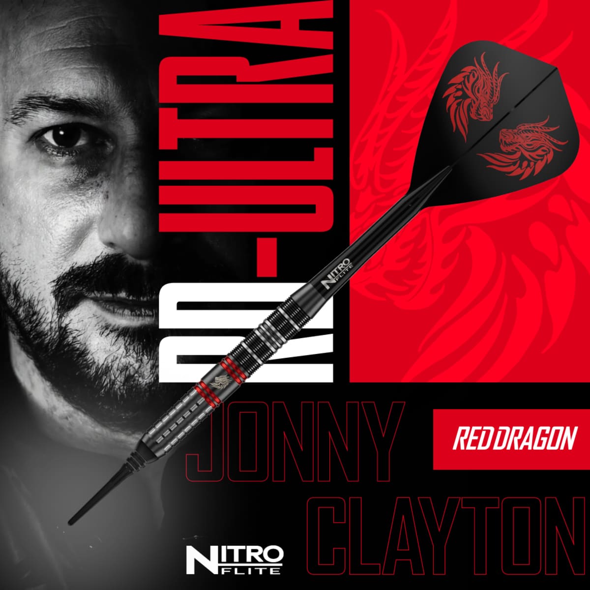 Red Dragon Jonny Clayton RD-ULTRA 90% Tungsten Soft Tip Darts-2-18 GRAM-Premier Darts