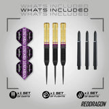 Red Dragon Peter Wright World Champion Brass Steel Tip Darts-3-21 GRAM-Premier Darts