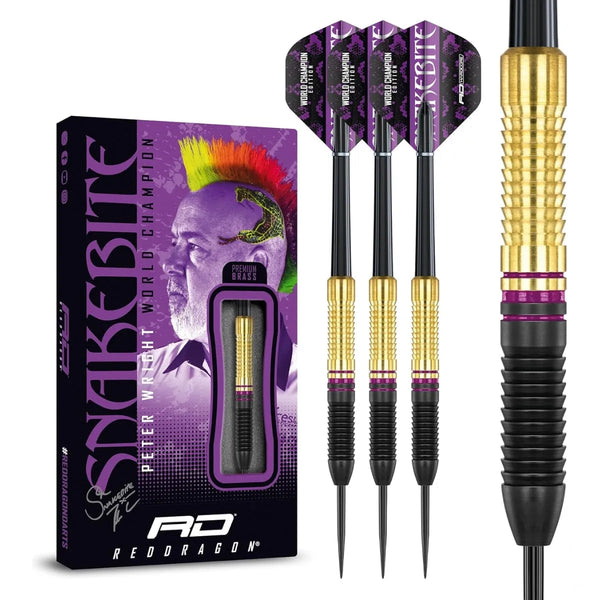 Red Dragon Peter Wright World Champion Brass Steel Tip Darts-1-21 GRAM-Premier Darts
