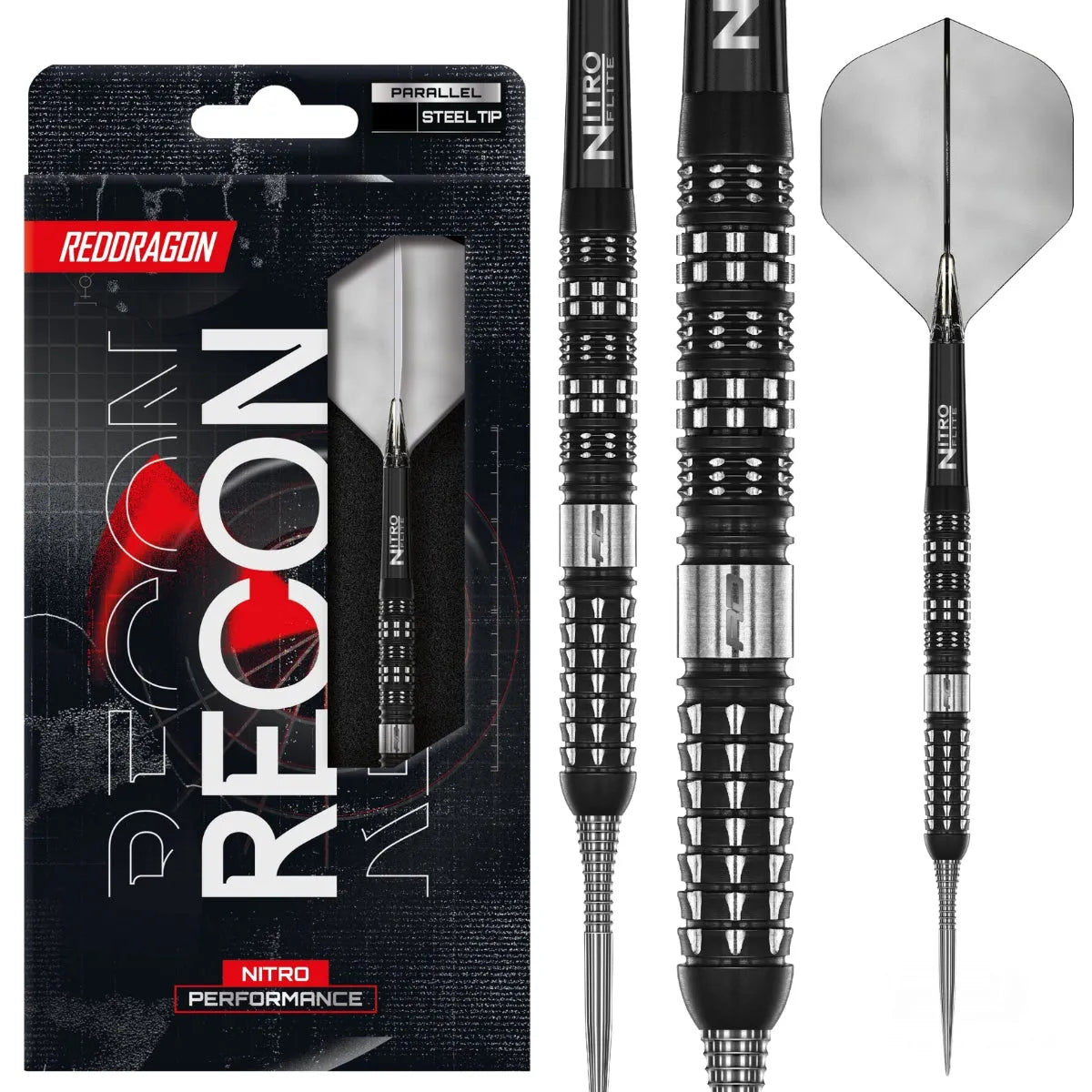 Red Dragon Recon - Parallel 90% Tungsten Steel Tip Darts-1-22 GRAM-Premier Darts