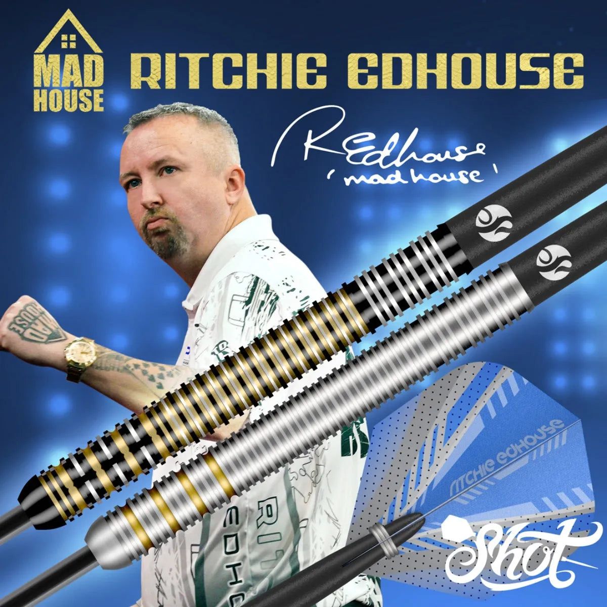 Shot Ritchie Edhouse 90% Tungsten Steel Tip Darts-6-23 GRAM-Premier Darts