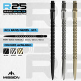 Mission R2.5 Rapid Dart Points - SC1-2-Black-30mm-Premier Darts