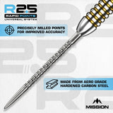 Mission R2.5 Rapid Dart Points - SG2-4-Black-30mm-Premier Darts