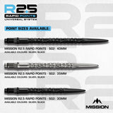 Mission R2.5 Rapid Dart Points - SG2-3-Black-30mm-Premier Darts