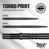 Shot Turbo Steel Tip Points-4-Black-30mm-Premier Darts