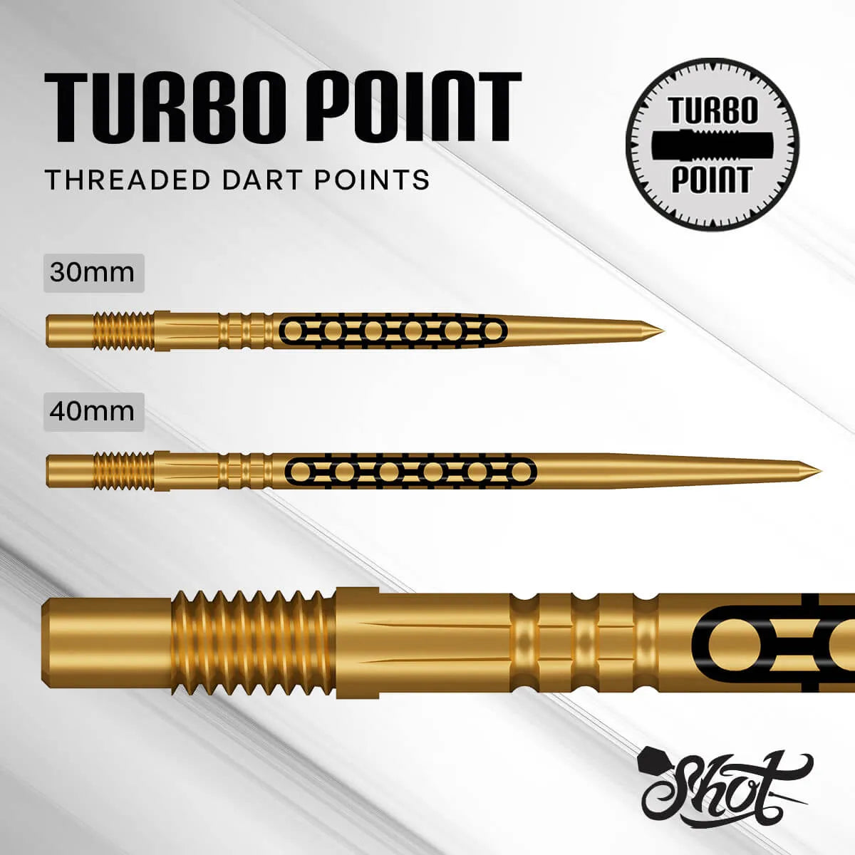 Shot Goths Turbo Steel Tip Points-6-Black-30mm-Premier Darts