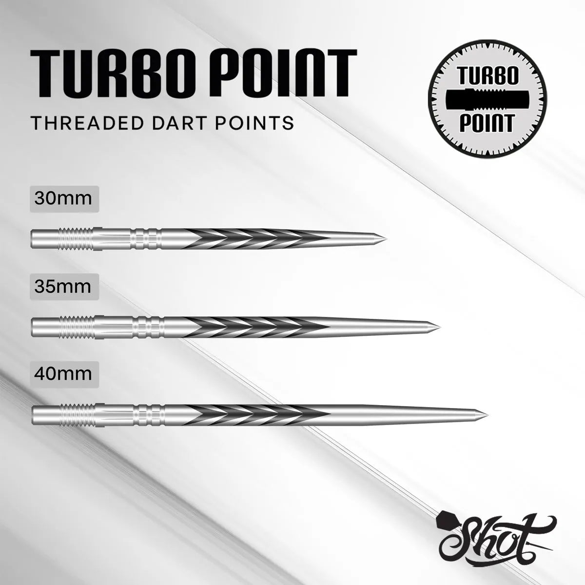 Shot Tribal Weapon Turbo Steel Tip Points-7-Black-30mm-Premier Darts