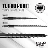 Shot RS Turbo Steel Tip Points-5-Black-30mm-Premier Darts