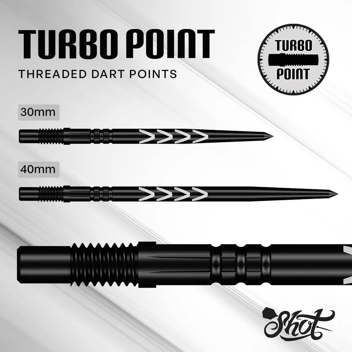 Shot Michael Smith Turbo Steel Tip Points-4-30mm-Premier Darts