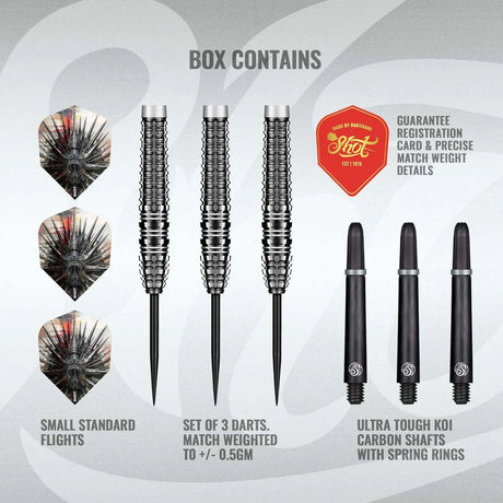 Shot Gnarly Smasha 90% Tungsten Steel Tip Darts-4-23 GRAM-Premier Darts