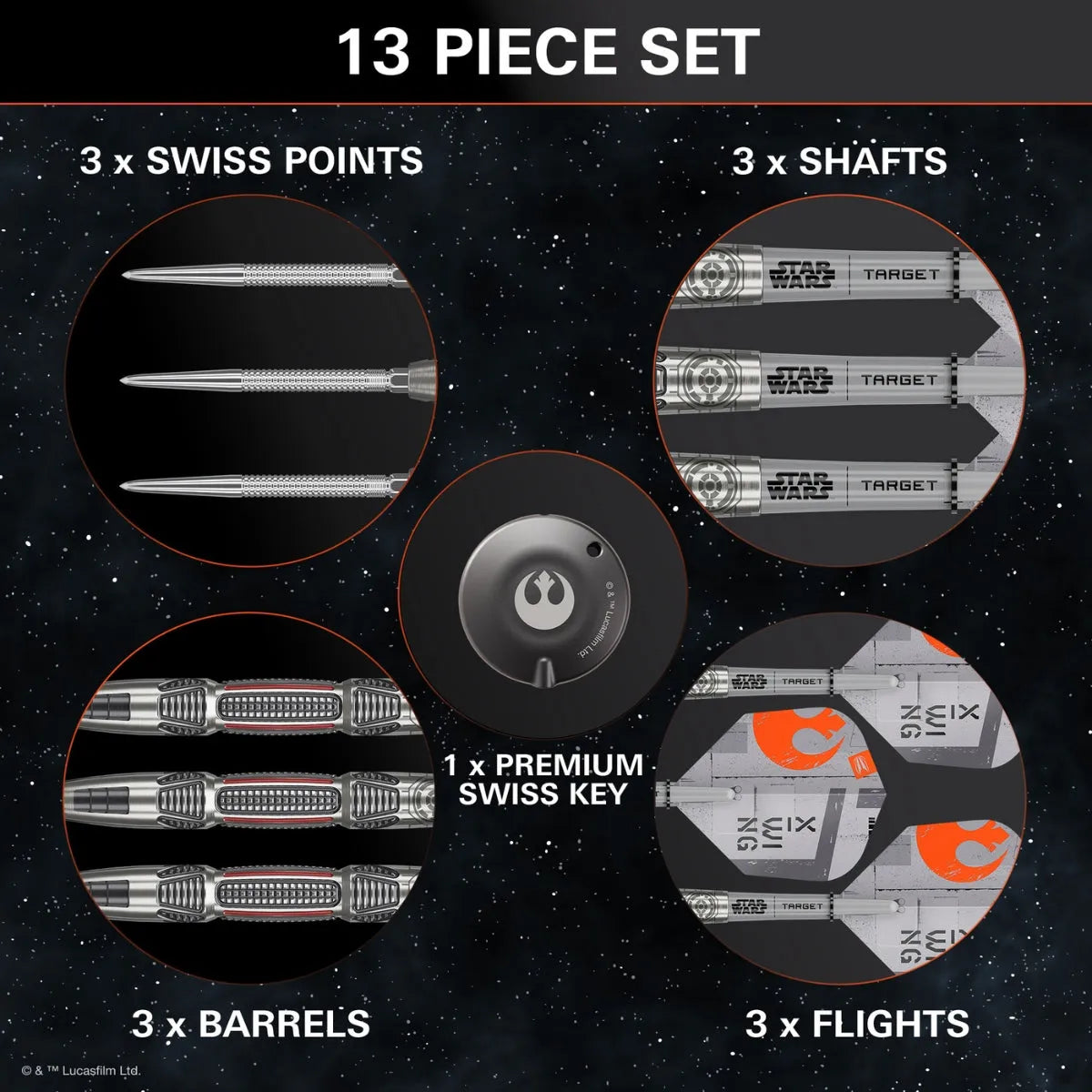 Target Darts Star Wars XWING SP 90% Tungsten Steel Tip Darts