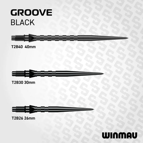 Winmau Switch Point Groove-6-Black-26mm-Premier Darts