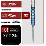 Target Japan Toru Suzuki Sereno G3 90% Tungsten Steel Tip Darts-7-22 GRAM-Premier Darts