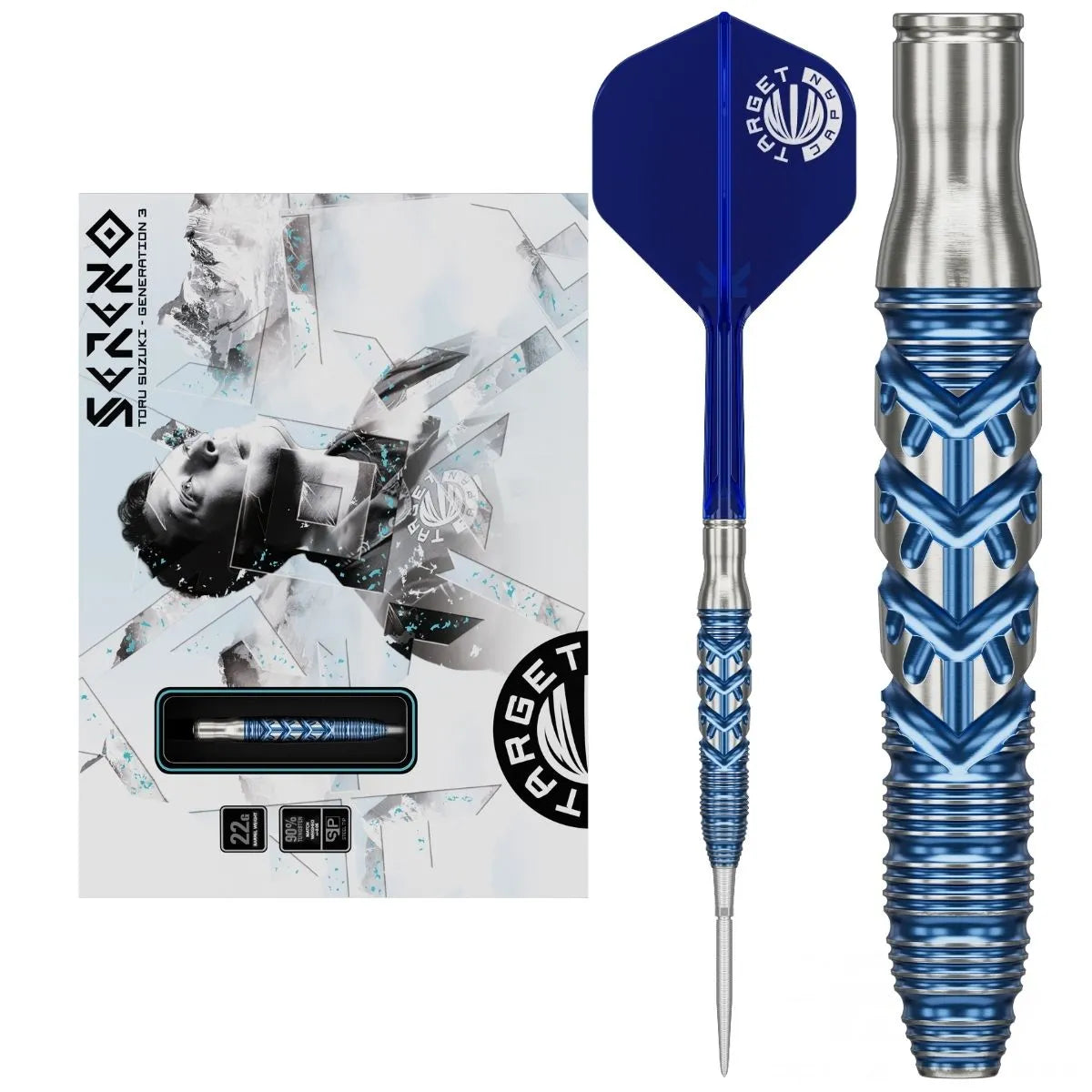 Target Japan Toru Suzuki Sereno G3 90% Tungsten Steel Tip Darts-1-22 GRAM-Premier Darts