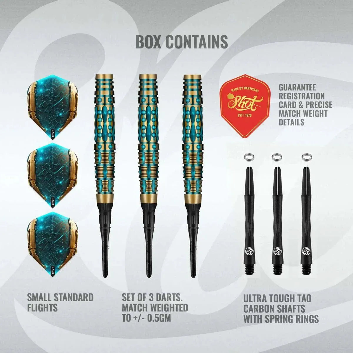 Shot AI Replicant 90% Tungsten Soft Tip Darts-4-20 GRAM-Premier Darts
