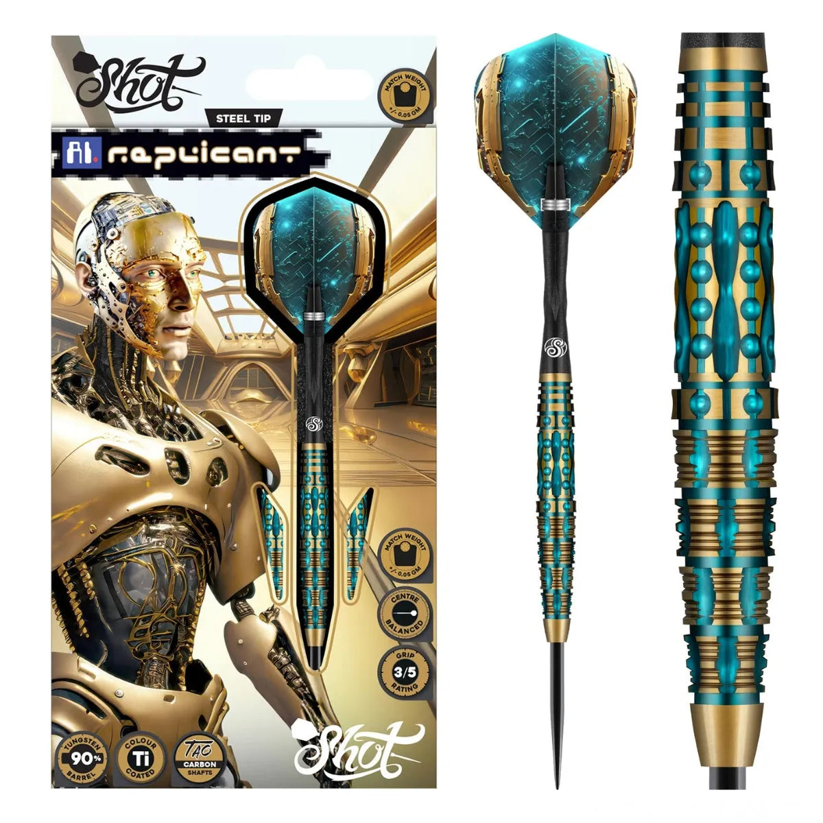 Shot AI Replicant 90% Tungsten Steel Tip Darts-1-23 GRAM-Premier Darts