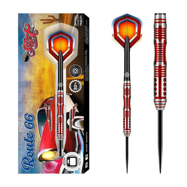 Shot Americana Route 66 80% Tungsten Steel Tip Darts-1-23 GRAM-Premier Darts
