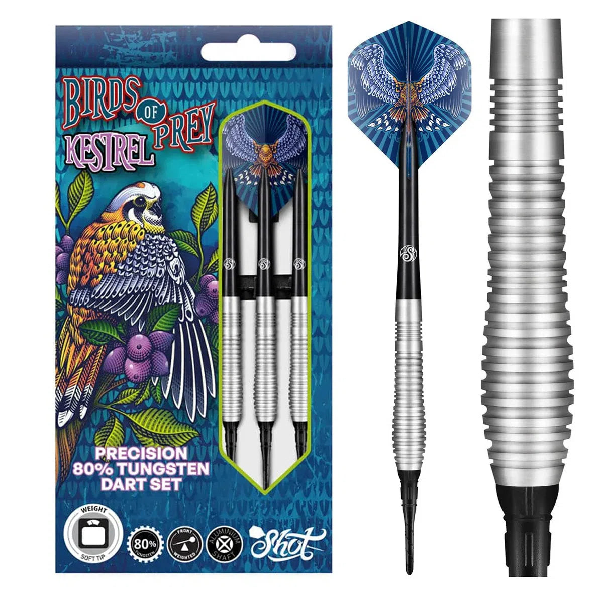 Shot Birds of Prey Kestrel 80% Tungsten Soft Tip Darts