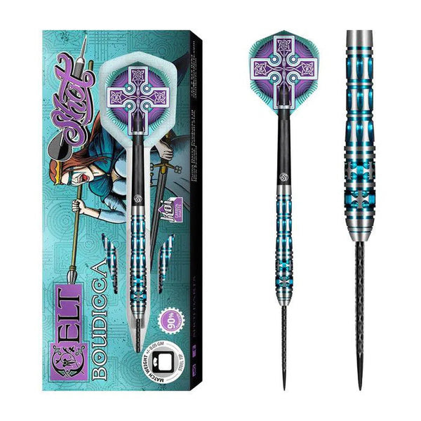 Shot Celt Boudicca 90% Tungsten Steel Tip Darts-1-23 GRAM-Premier Darts