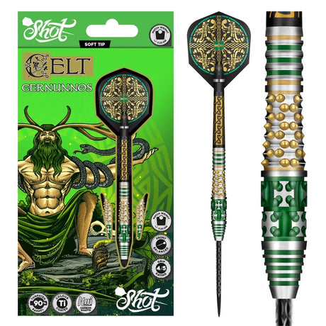 Shot Celt Cernunnos 90% Tungsten Steel Tip Darts-1-22 GRAM-Premier Darts