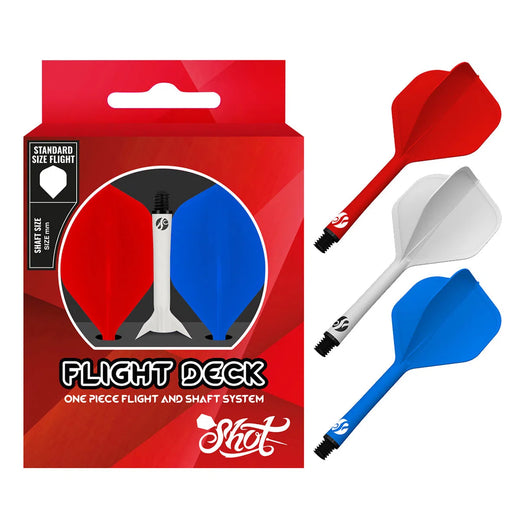 Shot Flight Deck - Tri-Colour-1-Red White Blue-Short-Premier Darts