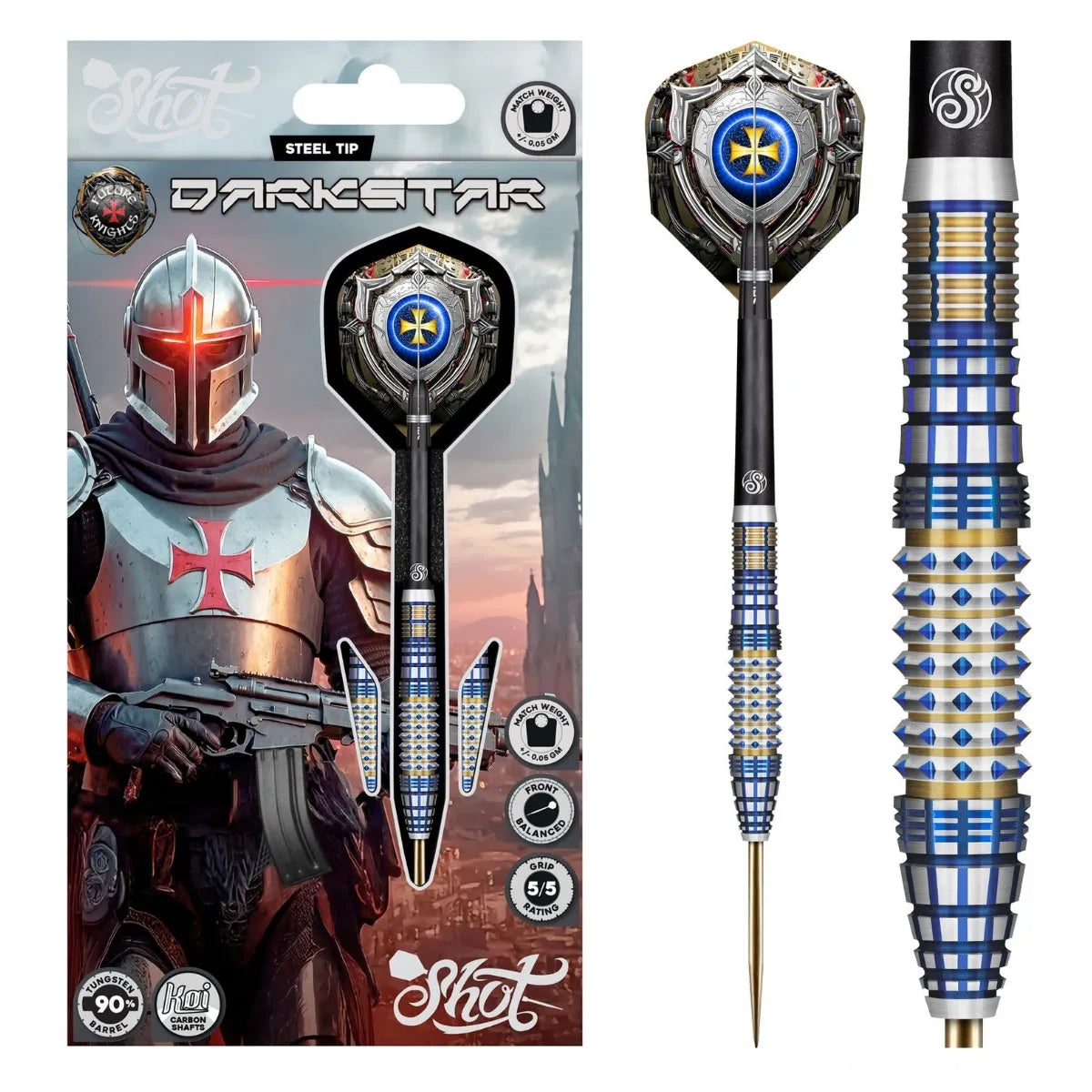 Shot Future Knights Darkstar 90% Tungsten Steel Tip Darts-1-23 GRAM-Premier Darts