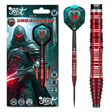 Shot Future Knights Dreadheart 90% Tungsten Steel Tip Darts-1-23 GRAM-Premier Darts