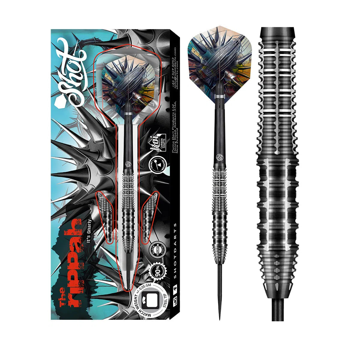 Shot Gnarly Rippah 90% Tungsten Steel Tip Darts