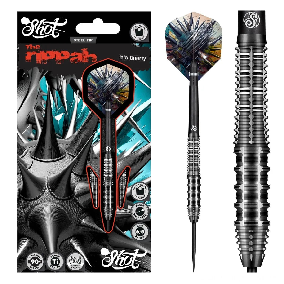 Shot Gnarly Rippah 90% Tungsten Steel Tip Darts-Darts-1-Premier Darts