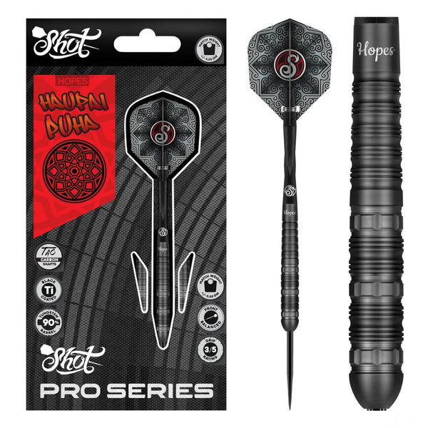 Shot Haupai Puha 2.0 90% Tungsten Steel Tip Darts-1-24 GRAM-Premier Darts
